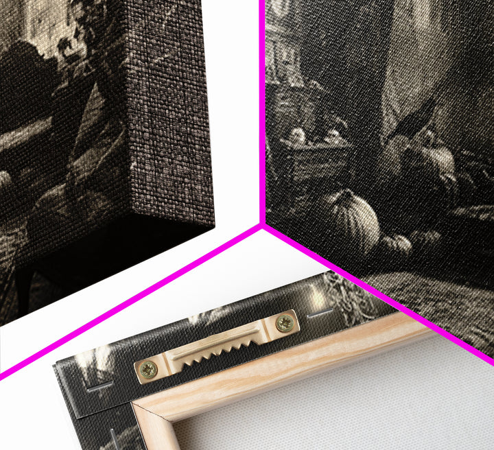 Monochrome Gothic Halloween, Landscape Wall Art, Spooky Home Decor, Canvas Print, Halloween Wall Decor, Gothic Home Decor, Spooky Wall Decor