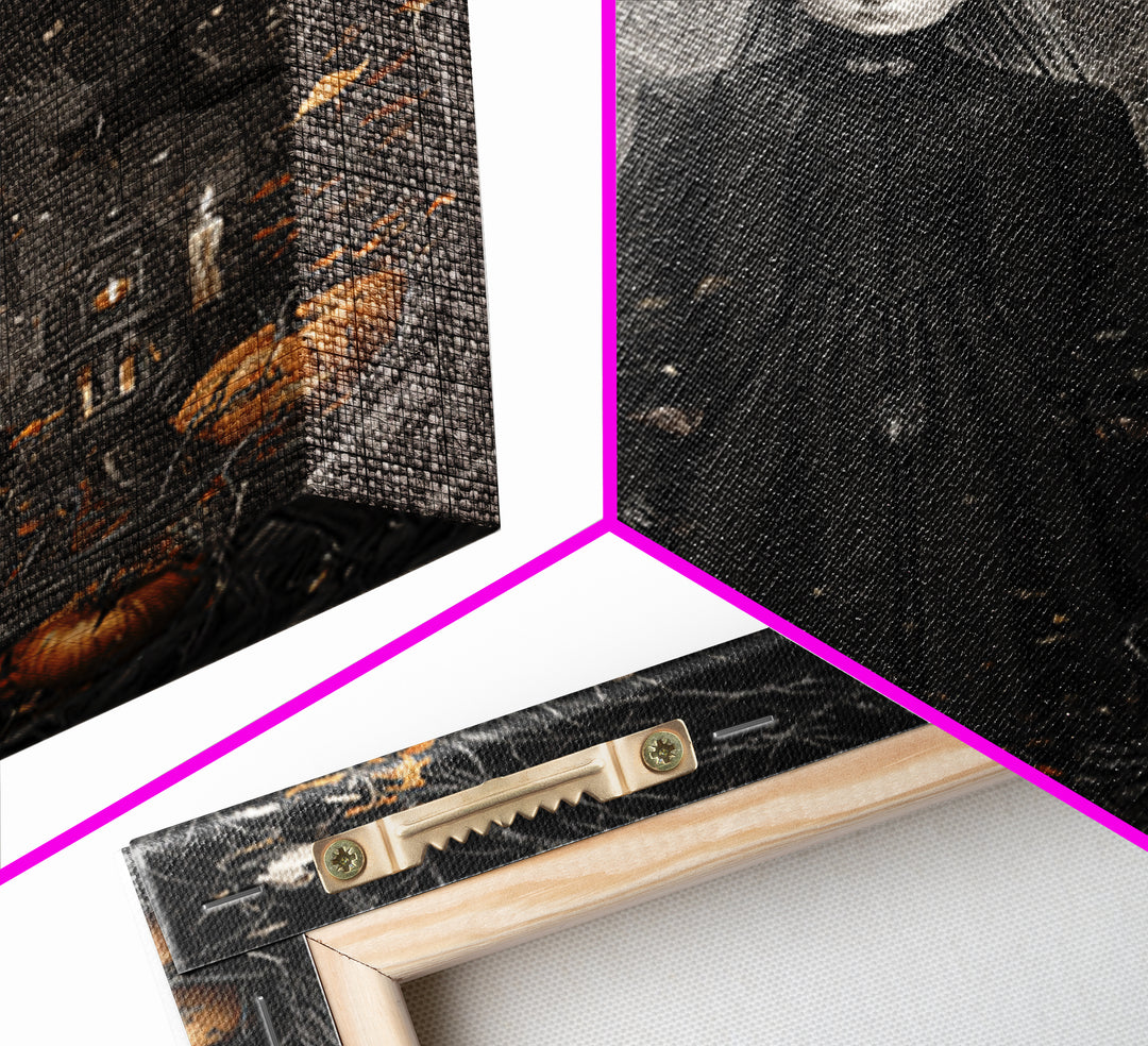 Victorian Mourning Halloween, Vertical Wall Art, Macabre Wall Art, Framed Canvas Print, Halloween Wall Decor, Gothic Home Decor