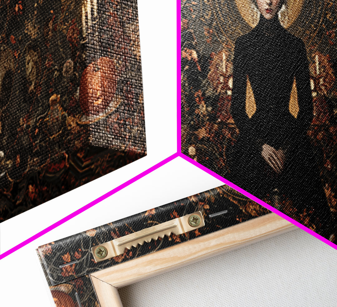 Victorian Mourning Halloween, Wide Panoramic Art, Haunted Gothic Art, Framed Canvas Print, Halloween Wall Decor, Gothic Home Decor