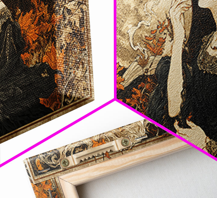 Art Nouveau Witchcraft, Wide Panoramic Art, Spooky Home Decor, Canvas Print, Halloween Wall Decor, Gothic Home Decor, Seasonal Home Decor