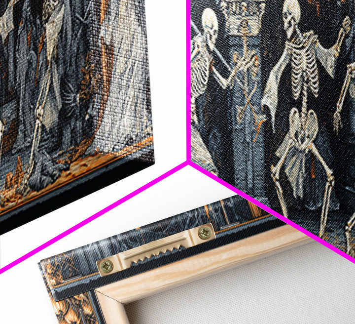 Medieval Danse Macabre, Extra Wide Wall Art, Spooky Home Decor, Canvas Print, Halloween Wall Decor, Gothic Home Decor