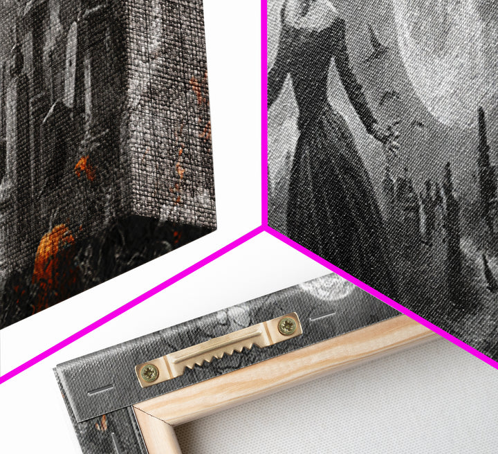 1950s Halloween Nostalgia, Extra Wide Wall Art, Spooky Home Decor, Canvas Print, Halloween Wall Decor, Gothic Home Decor, Spooky Wall Decor