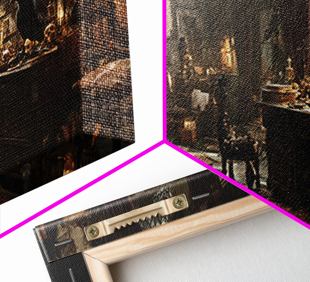 Dark Academia Halloween, Wide Panoramic Art, Dark Fantasy Wall Art, Canvas Print, Halloween Wall Decor, Gothic Home Decor, Horror Wall Art