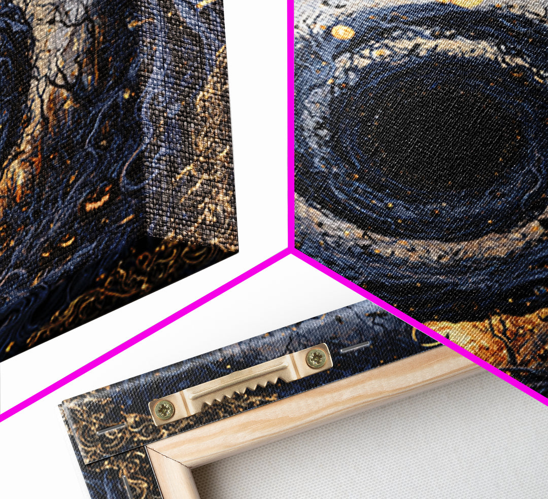 Celestial Witchcraft, Square Wall Art, Macabre Wall Art, Framed Canvas Print, Halloween Wall Decor, Gothic Home Decor, Seasonal Home Decor