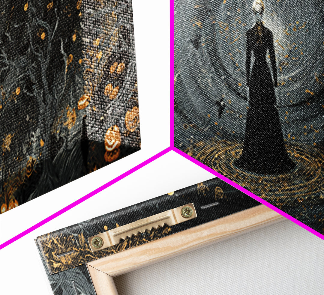 Celestial Witchcraft, Wide Panoramic Art, Dark Halloween Decor, Canvas Print, Halloween Wall Decor, Gothic Home Decor, Halloween Wall Art