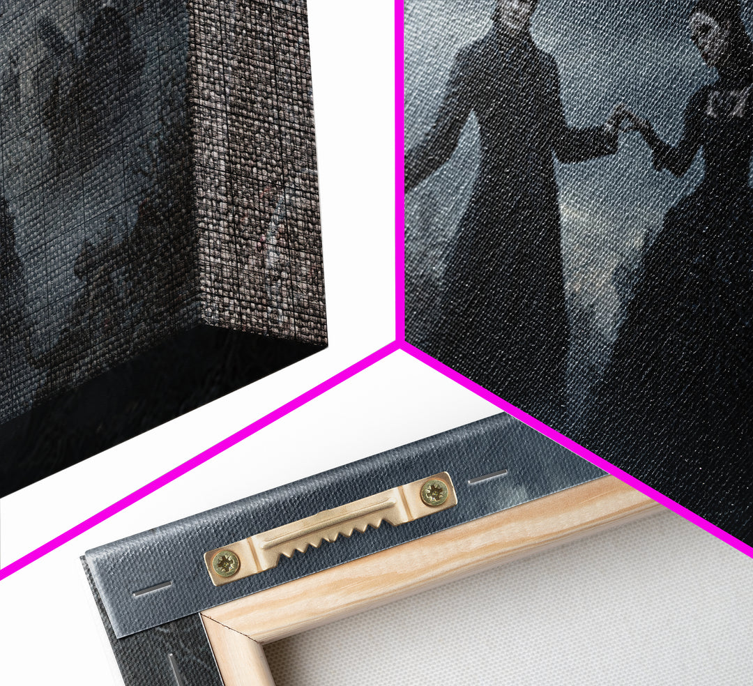 Gothic Romance, Wide Panoramic Art, Dark Halloween Decor, Canvas Print, Halloween Wall Decor, Gothic Home Decor, Seasonal Home Decor