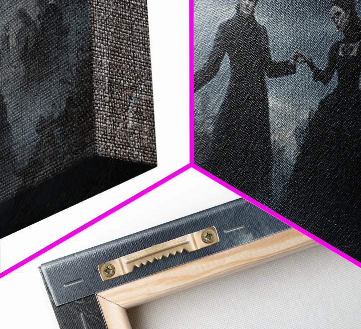 Gothic Romance, Wide Panoramic Art, Dark Halloween Decor, Canvas Print, Halloween Wall Decor, Gothic Home Decor, Seasonal Home Decor