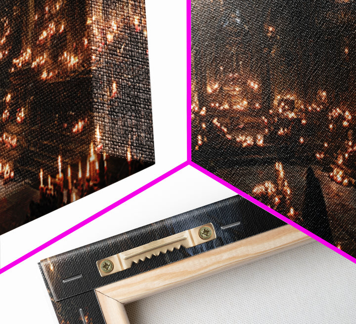 The Candlelit Crypt, Wide Panoramic Art, Dark Halloween Decor, Canvas Print, Halloween Wall Decor, Gothic Home Decor, Statement Wall Art