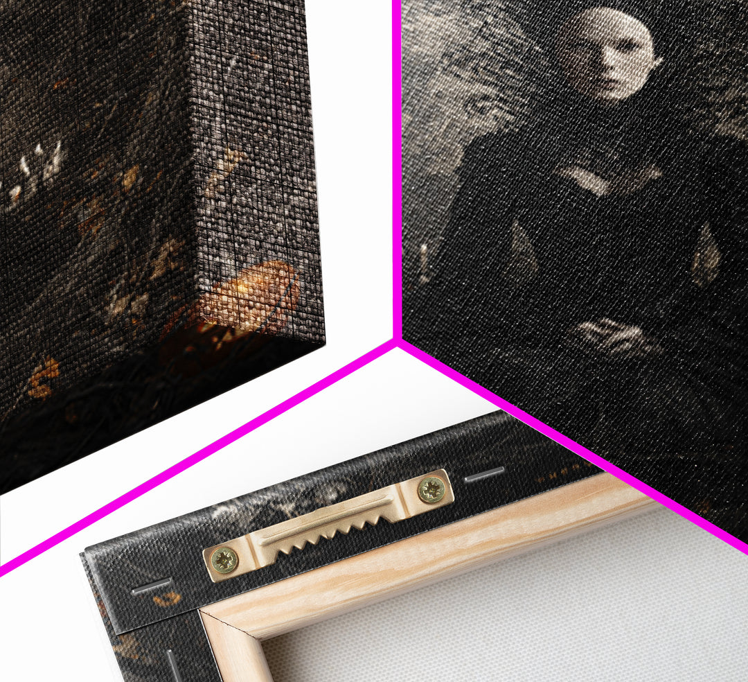 Black Lace And Cobwebs, Square Wall Art, Gothic Horror Wall Art, Framed Canvas Print, Halloween Wall Decor, Gothic Home Decor