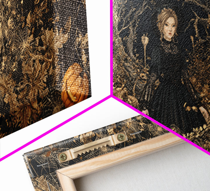 Black Lace And Cobwebs, Wide Panoramic Art, Haunted Gothic Art, Framed Canvas Print, Halloween Wall Decor, Gothic Home Decor