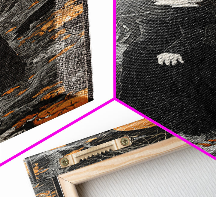 Black Lace And Cobwebs, Tall Narrow Wall Art, Gothic Horror Wall Art, Framed Canvas Print, Halloween Wall Decor, Gothic Home Decor