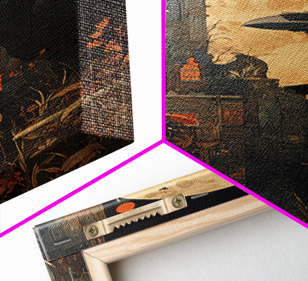Ravens And Ruins, Vertical Wall Art, Dark Fantasy Wall Art, Canvas Print, Halloween Wall Decor, Gothic Home Decor, Halloween Decor