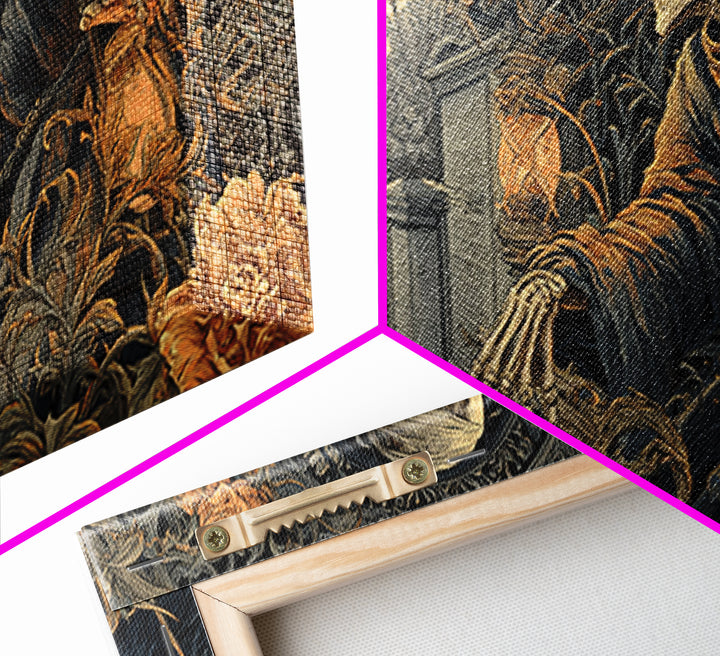 Skeletal Botanicals, Wide Panoramic Art, Spooky Home Decor, Canvas Print, Halloween Wall Decor, Gothic Home Decor, Statement Wall Art