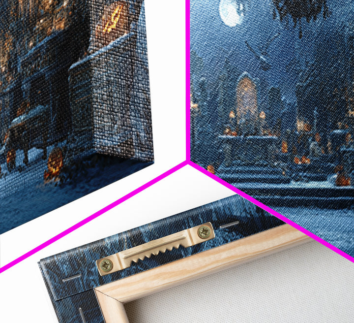 Frozen Halloween, Wide Panoramic Art, Spooky Home Decor, Canvas Print, Halloween Wall Decor, Gothic Home Decor, Macabre Wall Art