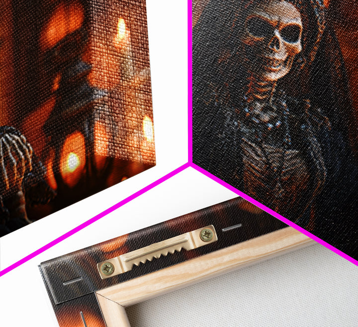 The Necromancer Queen, Landscape Wall Art, Haunted Gothic Art, Framed Canvas Print, Halloween Wall Decor, Gothic Home Decor, Halloween Decor