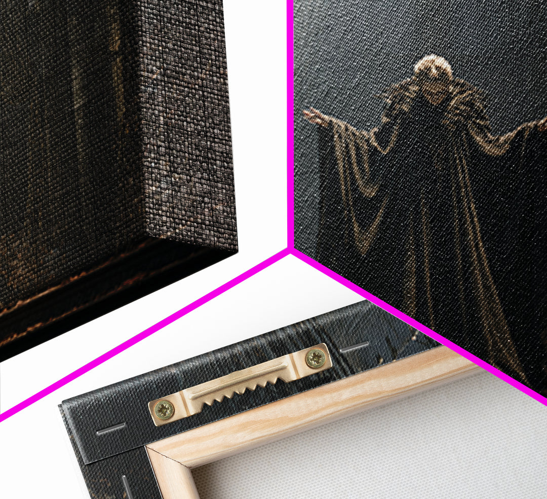 The Bat Prince, Landscape Wall Art, Gothic Horror Wall Art, Framed Canvas Print, Halloween Wall Decor, Gothic Home Decor, Halloween Decor