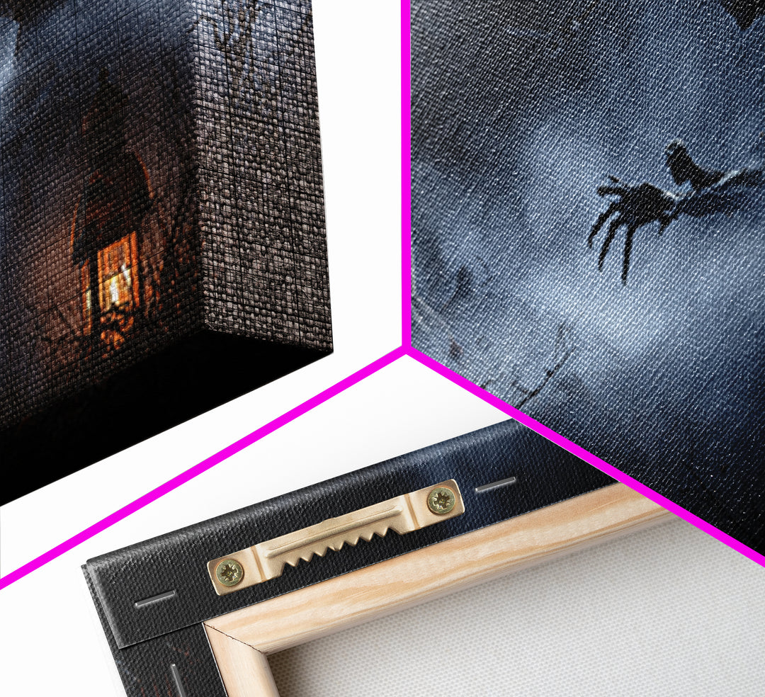 The Dream Eater, Wide Panoramic Art, Macabre Wall Art, Framed Canvas Print, Halloween Wall Decor, Gothic Home Decor, Statement Wall Art