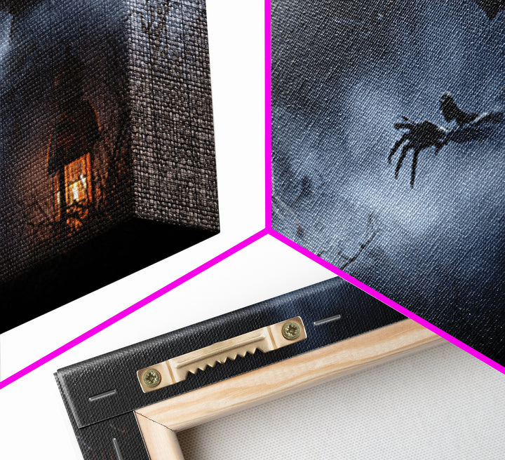 The Dream Eater, Wide Panoramic Art, Macabre Wall Art, Framed Canvas Print, Halloween Wall Decor, Gothic Home Decor, Statement Wall Art