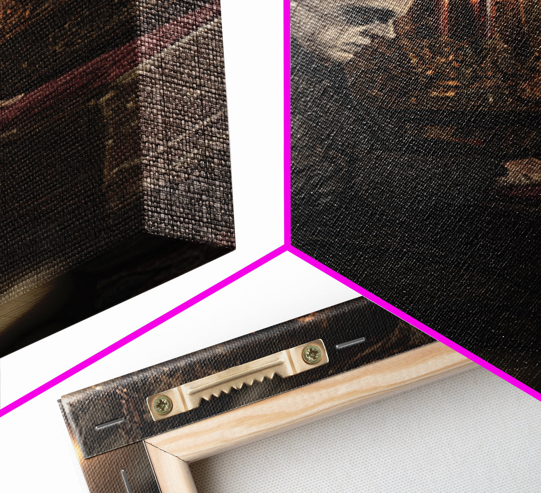 The Royal Coffin Maker, Vertical Wall Art, Haunted Gothic Art, Framed Canvas Print, Halloween Wall Decor, Gothic Home Decor
