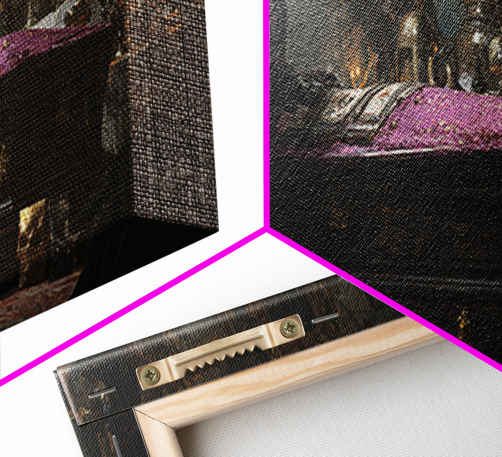 The Royal Coffin Maker, Wide Panoramic Art, Macabre Wall Art, Framed Canvas Print, Halloween Wall Decor, Gothic Home Decor, Halloween Decor