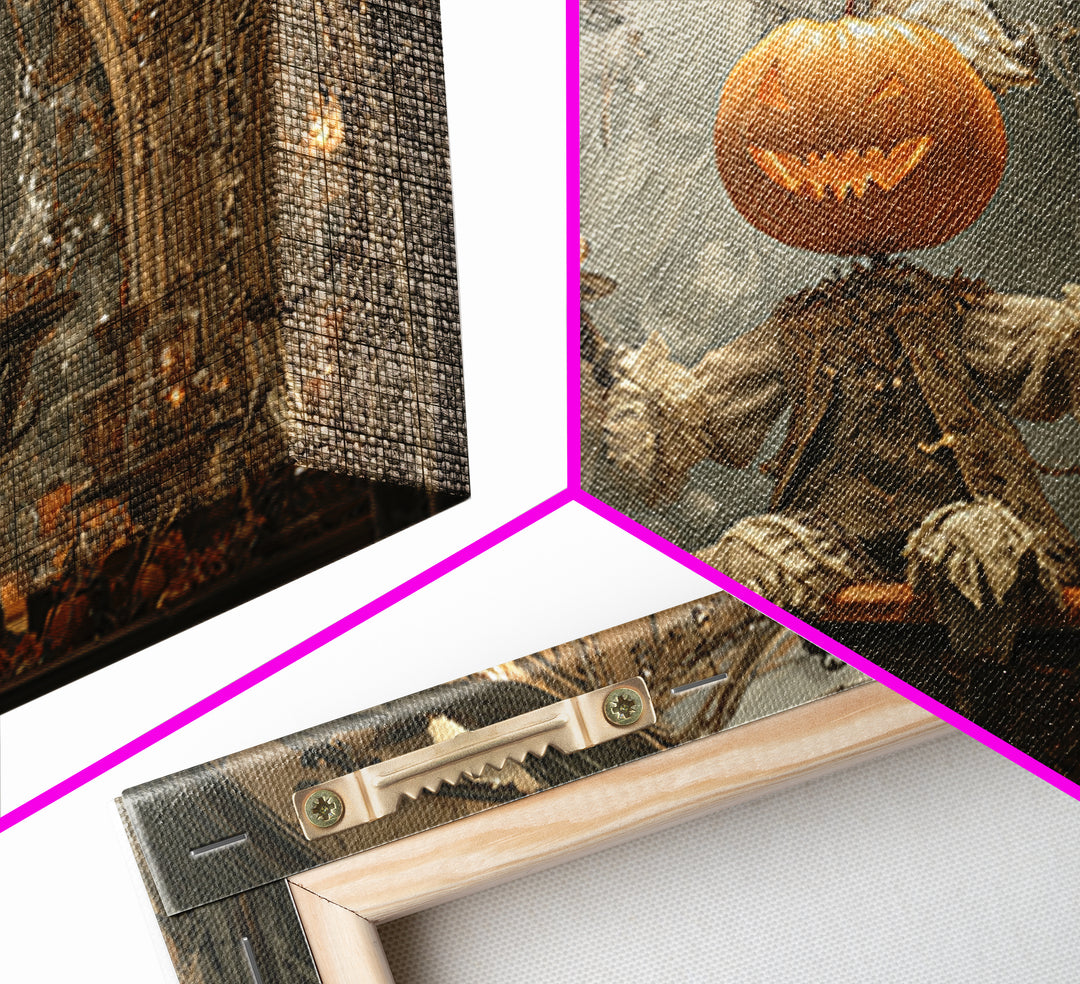 The Pumpkin-Headed Tea Merchant, Landscape Wall Art, Dark Halloween Decor, Canvas Print, Halloween Wall Decor, Gothic Home Decor