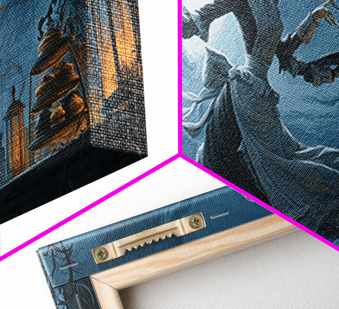 The Ghost Bakery, Wide Panoramic Art, Dark Fantasy Wall Art, Canvas Print, Halloween Wall Decor, Gothic Home Decor, Macabre Wall Art