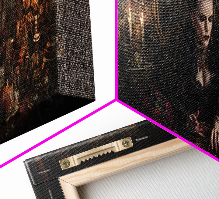 The Vampire Florist, Extra Wide Wall Art, Dark Fantasy Wall Art, Canvas Print, Halloween Wall Decor, Gothic Home Decor, Halloween Wall Art