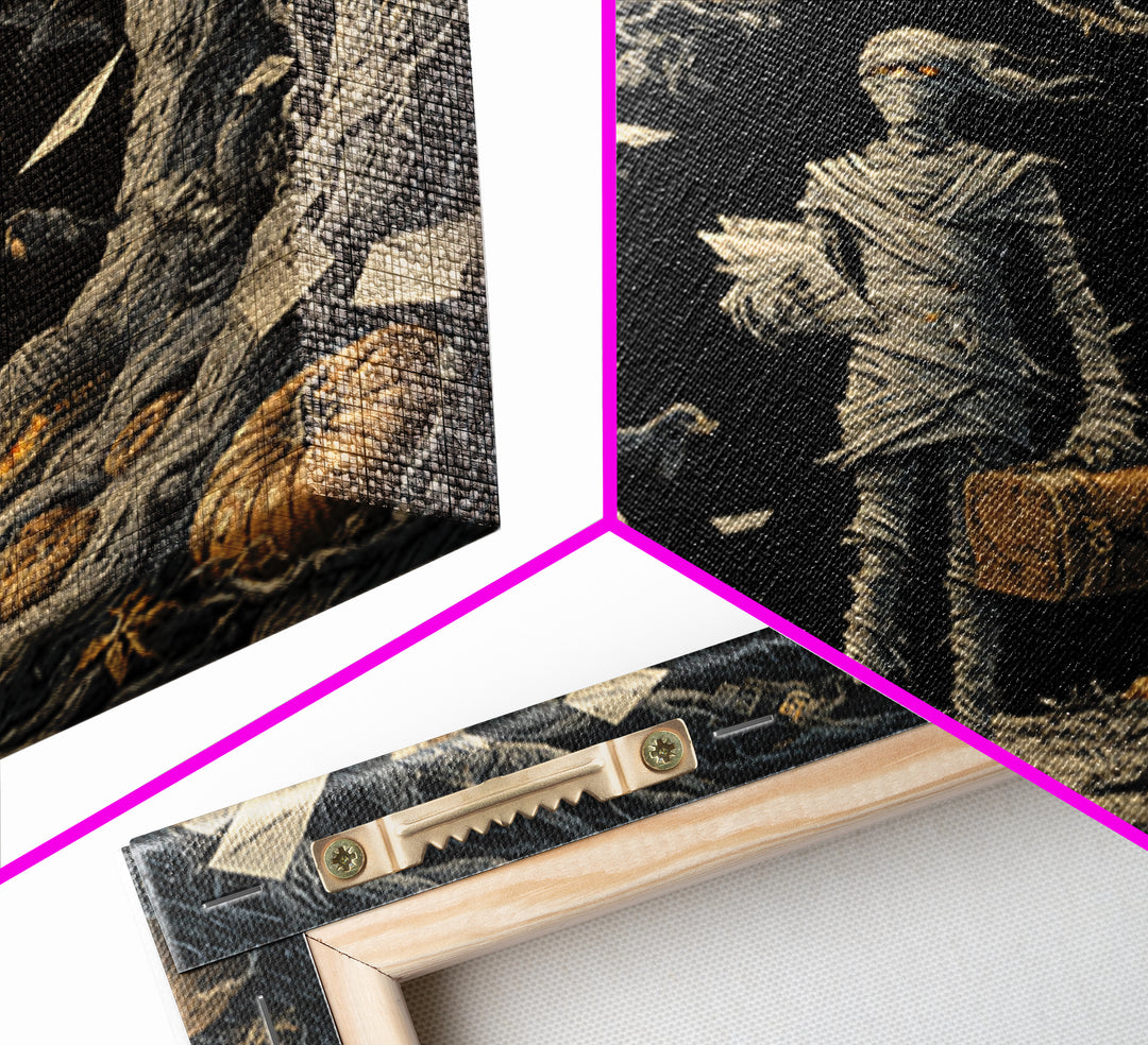 The Mummy Mail Carrier, Square Wall Art, Dark Fantasy Wall Art, Canvas Print, Halloween Wall Decor, Gothic Home Decor, Spooky Wall Decor
