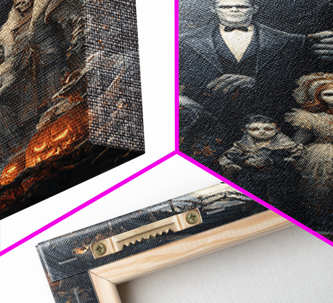 The Monster Family Portrait, Vertical Wall Art, Dark Fantasy Wall Art, Canvas Print, Halloween Wall Decor, Gothic Home Decor