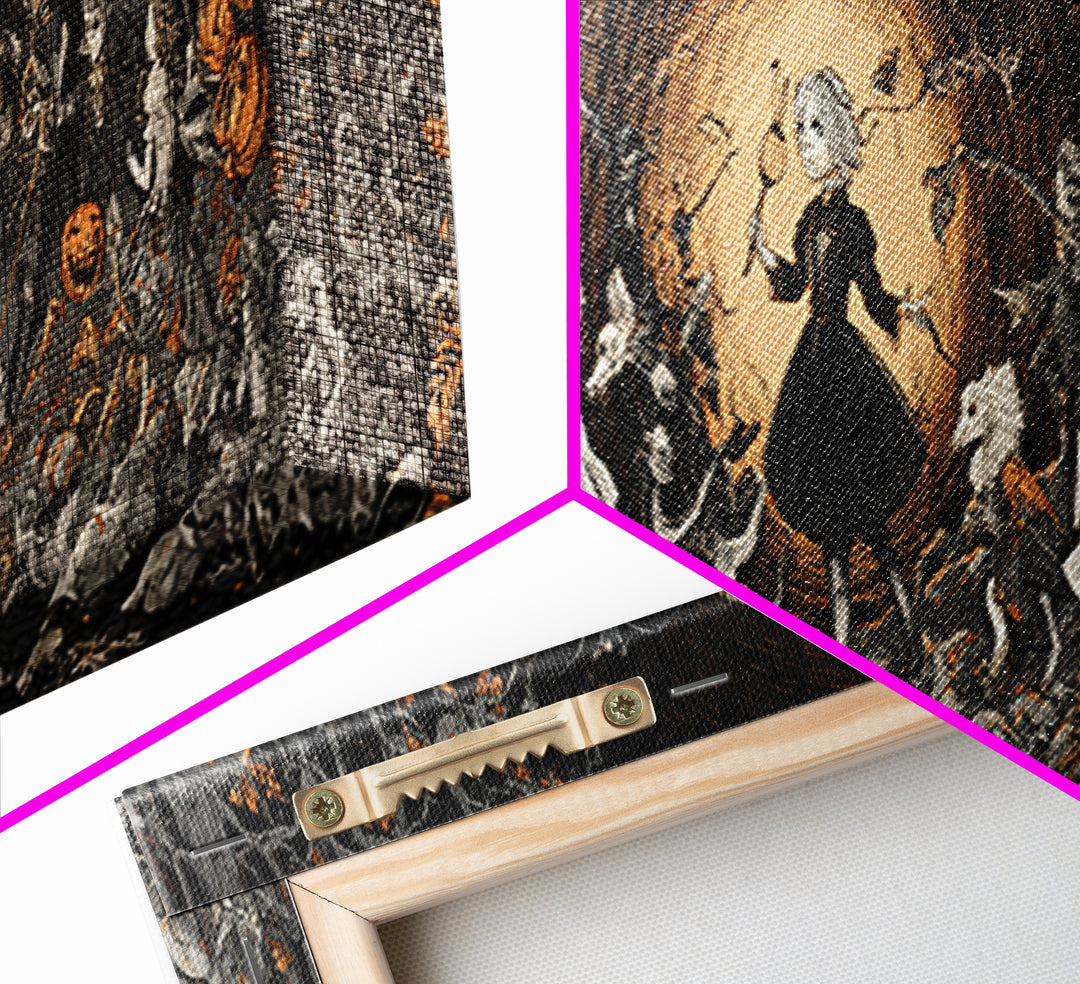 The Haunted Toy Parade, Extra Wide Wall Art, Haunted Gothic Art, Framed Canvas Print, Halloween Wall Decor, Gothic Home Decor