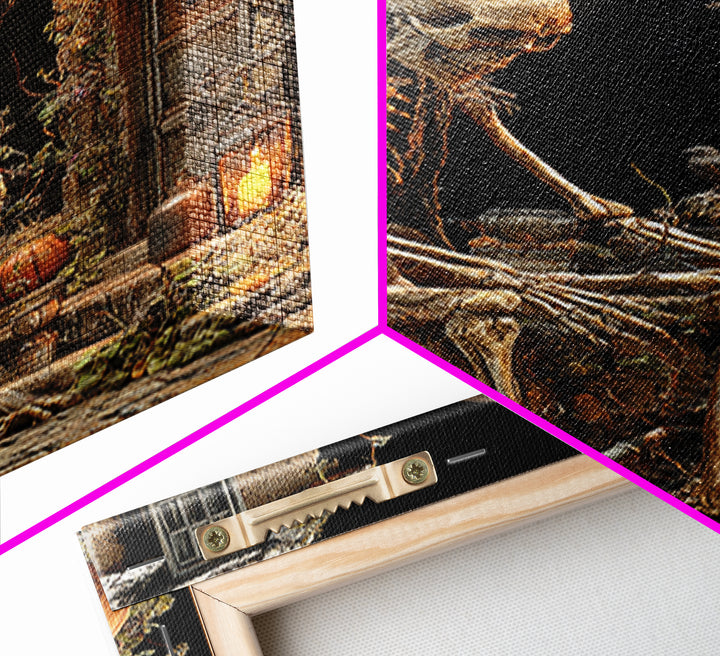 The Skeleton Gardeners, Vertical Wall Art, Spooky Home Decor, Canvas Print, Halloween Wall Decor, Gothic Home Decor, Statement Wall Art
