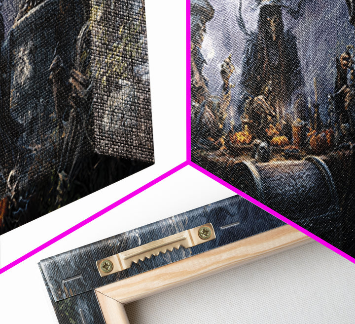 The Ghost Pirate Picnic, Extra Wide Wall Art, Haunted Gothic Art, Framed Canvas Print, Halloween Wall Decor, Gothic Home Decor