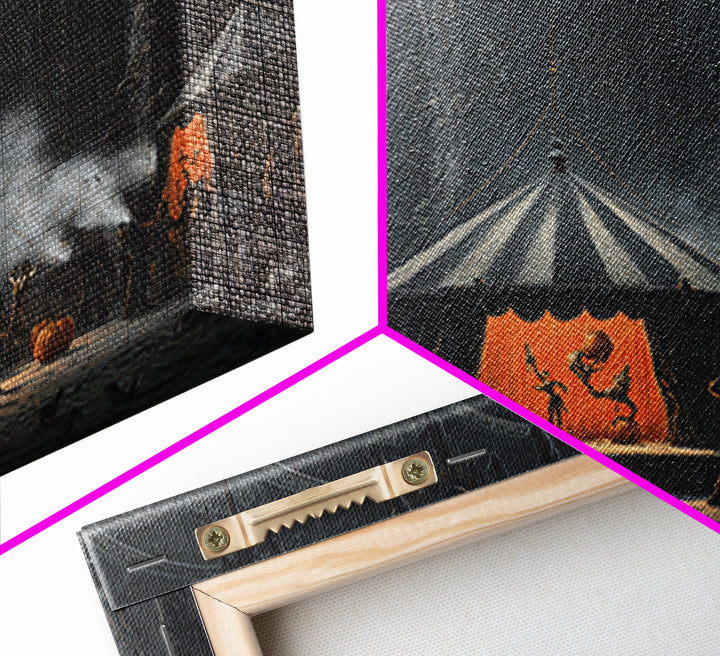 The Jack-O'-Lantern Circus, Landscape Wall Art, Spooky Home Decor, Canvas Print, Halloween Wall Decor, Gothic Home Decor