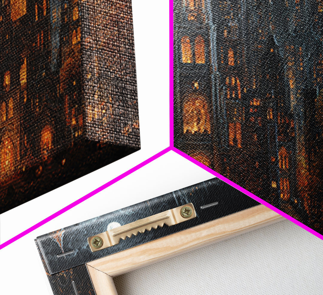 The Haunted City Skyline, Landscape Wall Art, Dark Fantasy Wall Art, Canvas Print, Halloween Wall Decor, Gothic Home Decor, Macabre Wall Art