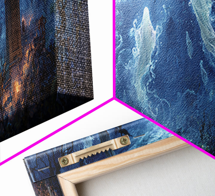 The Underwater Graveyard, Extra Wide Wall Art, Spooky Home Decor, Canvas Print, Halloween Wall Decor, Gothic Home Decor, Seasonal Home Decor