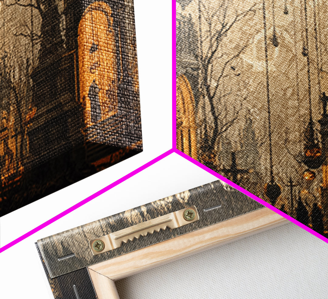 The Upside-Down Cemetery, Landscape Wall Art, Dark Fantasy Wall Art, Canvas Print, Halloween Wall Decor, Gothic Home Decor