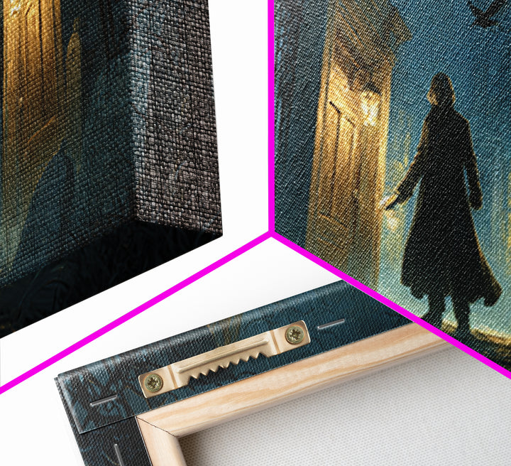 The Infinite Hallway, Wide Panoramic Art, Macabre Wall Art, Framed Canvas Print, Halloween Wall Decor, Gothic Home Decor, Horror Wall Art