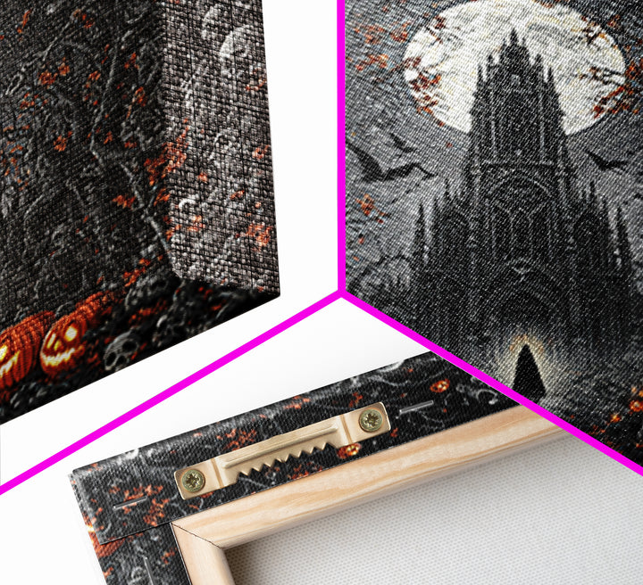 The Cathedral Of Bones, Square Wall Art, Dark Fantasy Wall Art, Canvas Print, Halloween Wall Decor, Gothic Home Decor, Dark Fantasy Art