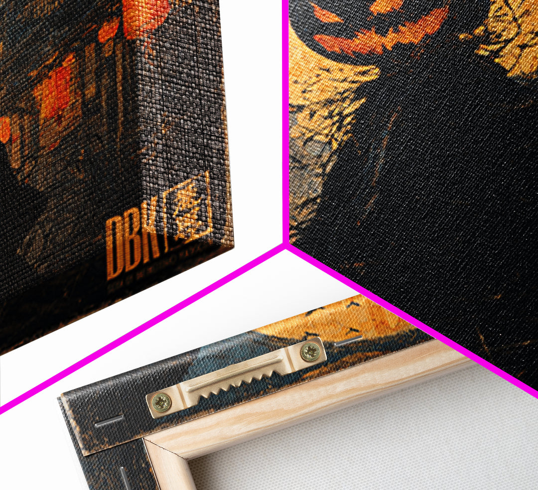 The Town Where Shadows Live, Square Wall Art, Macabre Wall Art, Framed Canvas Print, Halloween Wall Decor, Gothic Home Decor