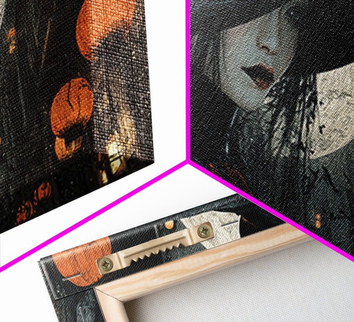 The Town Where Shadows Live, Wide Panoramic Art, Dark Fantasy Wall Art, Canvas Print, Halloween Wall Decor, Gothic Home Decor