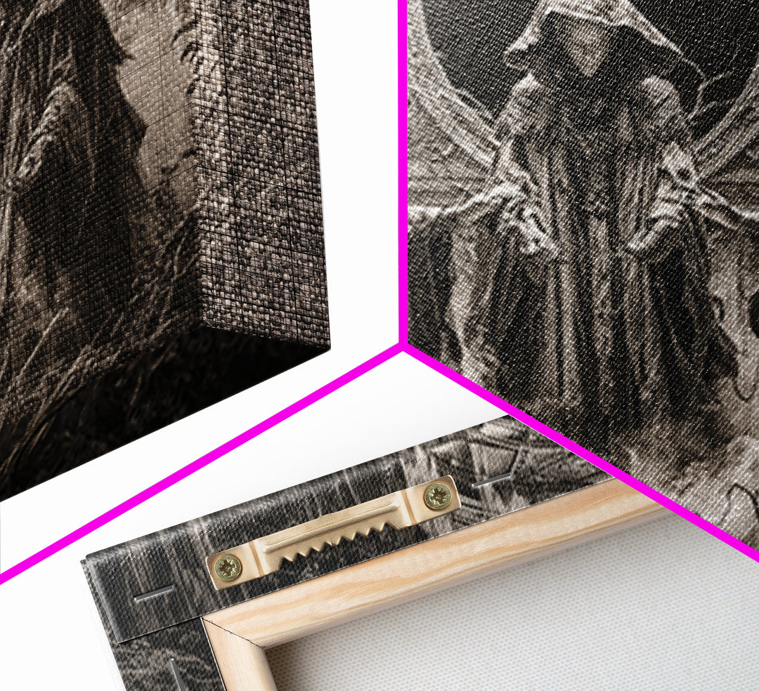 The Eclipse Summoning, Landscape Wall Art, Macabre Wall Art, Framed Canvas Print, Halloween Wall Decor, Gothic Home Decor