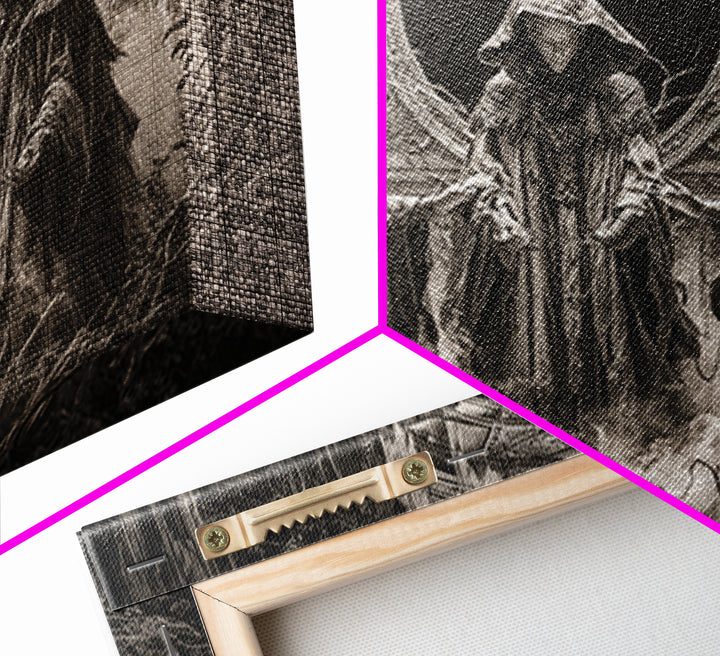 The Eclipse Summoning, Landscape Wall Art, Macabre Wall Art, Framed Canvas Print, Halloween Wall Decor, Gothic Home Decor