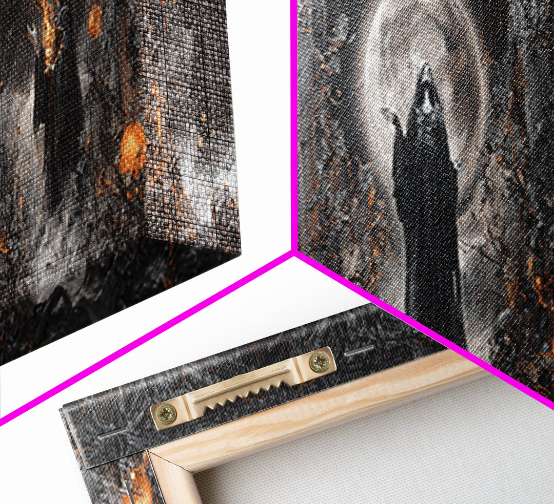 The Eclipse Summoning, Extra Wide Wall Art, Haunted Gothic Art, Framed Canvas Print, Halloween Wall Decor, Gothic Home Decor