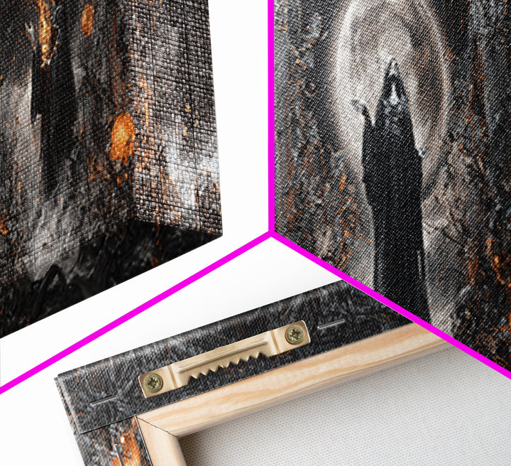 The Eclipse Summoning, Extra Wide Wall Art, Haunted Gothic Art, Framed Canvas Print, Halloween Wall Decor, Gothic Home Decor
