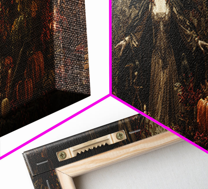 The Personification Of October, Extra Wide Wall Art, Gothic Horror Wall Art, Framed Canvas Print, Halloween Wall Decor, Gothic Home Decor