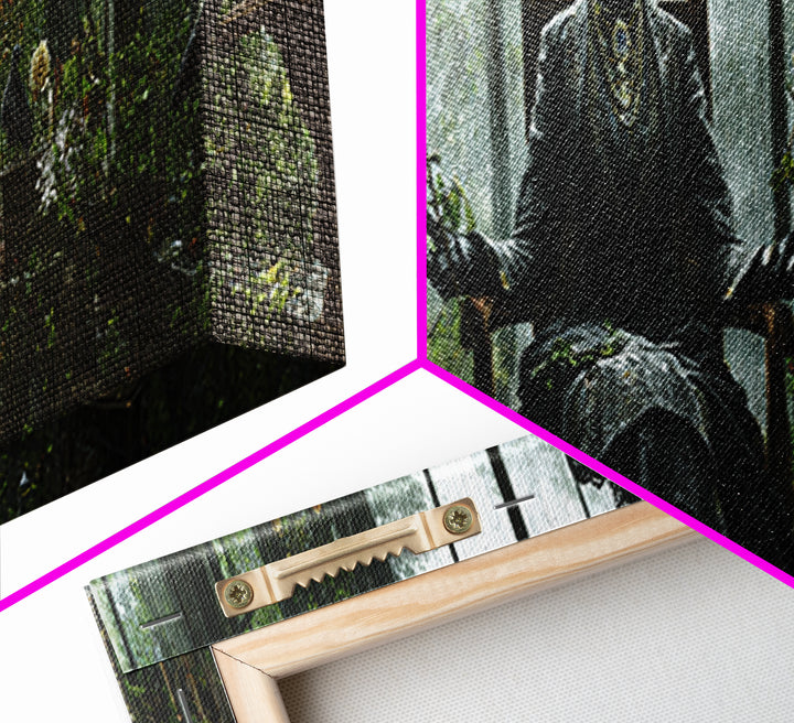 The Invisible Mourner Of Glass House, Extra Wide Wall Art, Spooky Home Decor, Canvas Print, Halloween Wall Decor, Gothic Home Decor