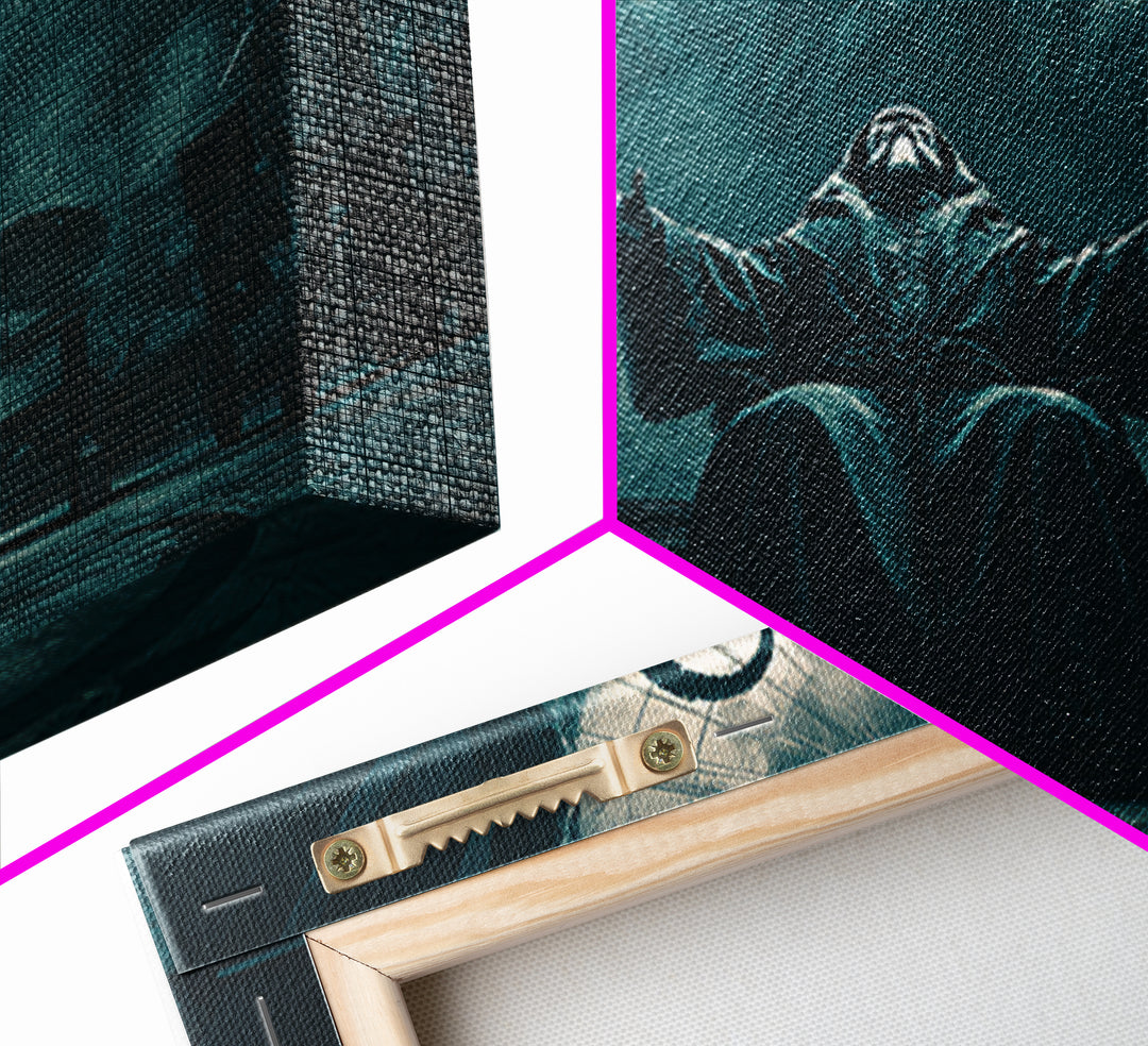 The Dreaming Priest Of The Outer Gate, Landscape Wall Art, Lovecraftian Horror Art, Canvas Print, Halloween Wall Decor, Gothic Home Decor