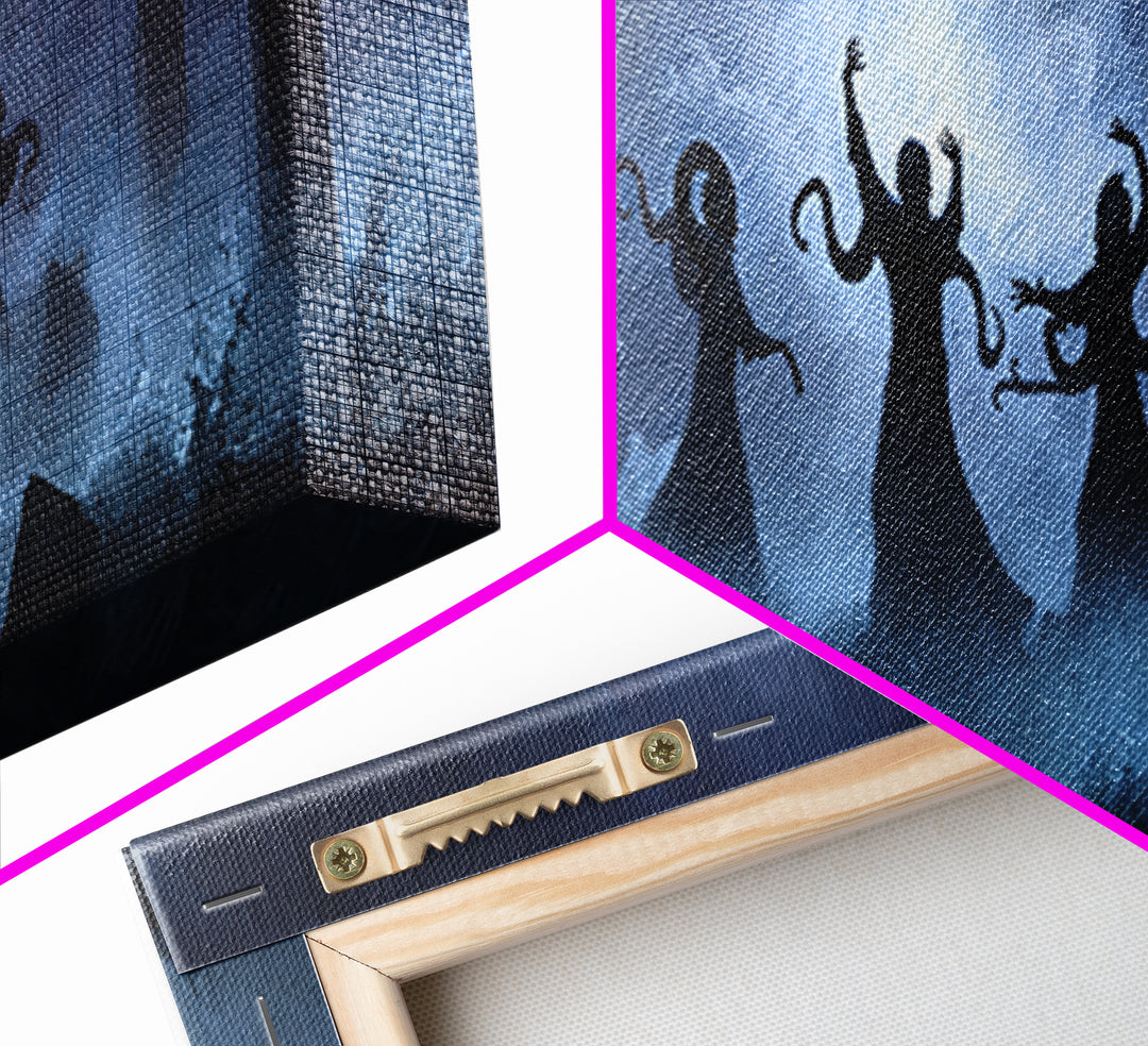 The Choir Of Deepwater Acolytes, Extra Wide Wall Art, Cosmic Horror Wall Art, Canvas Print, Halloween Wall Decor, Gothic Home Decor