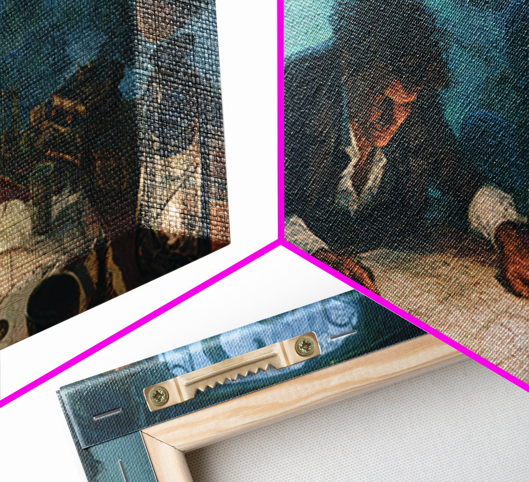 The Mapmaker Of Impossible Shores, Wide Panoramic Art, Eldritch Gothic Decor, Framed Canvas Print, Halloween Wall Decor, Gothic Home Decor