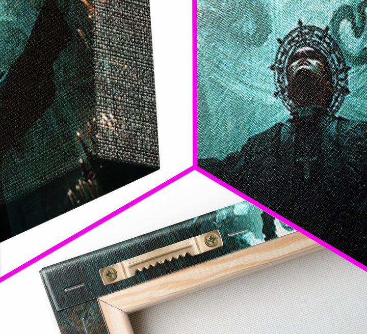 The Crown Of The Tentacled Saint, Wide Panoramic Art, Eldritch Gothic Decor, Canvas Print, Halloween Wall Decor, Gothic Home Decor